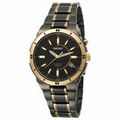 Seiko Men's Black Ion Finish/ Gold Kinetic Watch